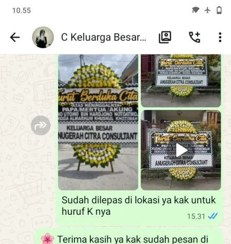 Pengiriman Papan Bunga Duka Sinangohprendeng Kajen